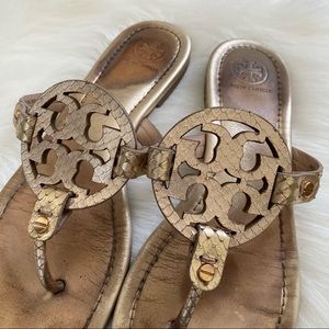 Tory Burch Rose Gold Miller Sandals